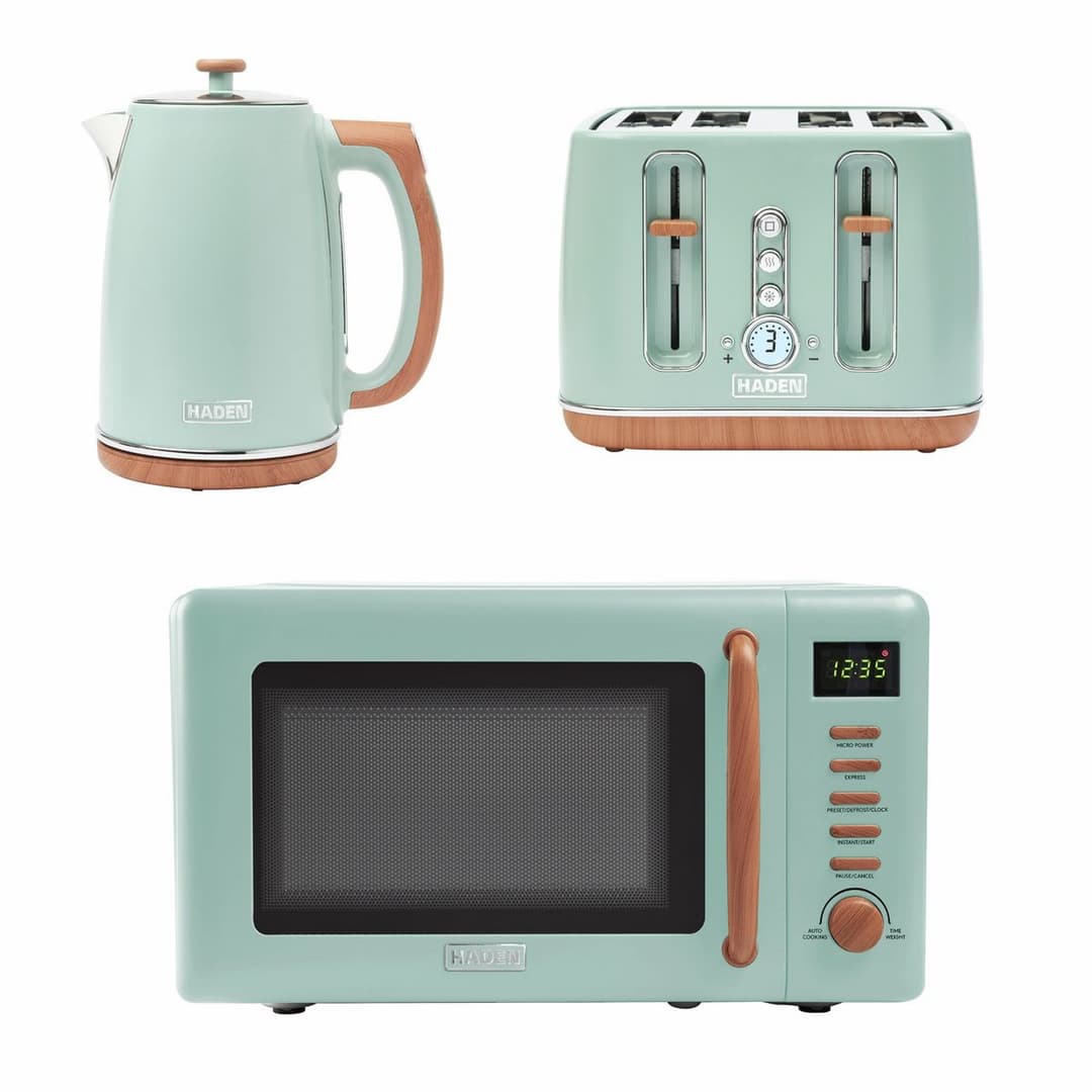 Haden 206800 Dorchester Kettle, Toaster & Microwave - Sage - Image 1