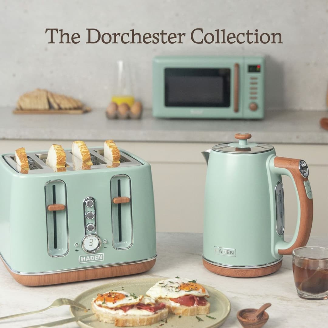 Haden 206800 Dorchester Kettle, Toaster & Microwave - Sage - Image 2