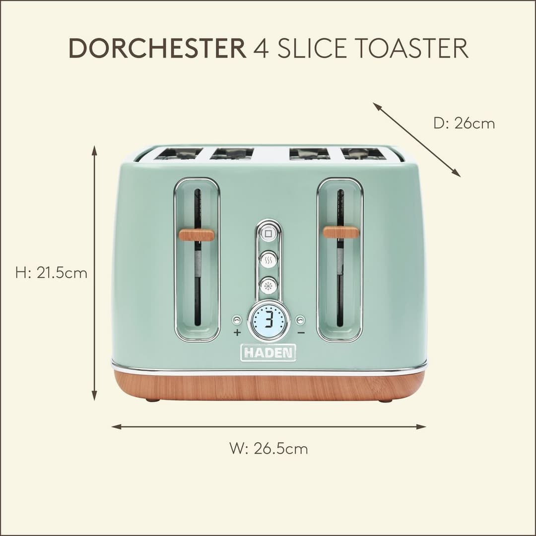 Haden 206800 Dorchester Kettle, Toaster & Microwave - Sage - Image 4