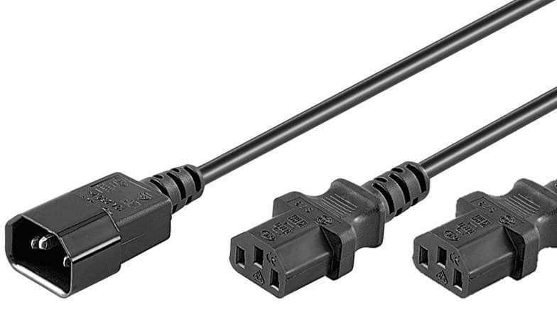 Power Cord C13x2 - C14 1.8m - Image 1