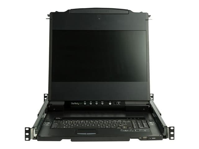 StarTech.com RKCOND17HD Dual Rail 1U Rackmount KVM Console 17.3" Full HD 1080p Single Port DVI/VGA USB Black - Image 1