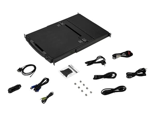 StarTech.com RKCOND17HD Dual Rail 1U Rackmount KVM Console 17.3" Full HD 1080p Single Port DVI/VGA USB Black - Image 4