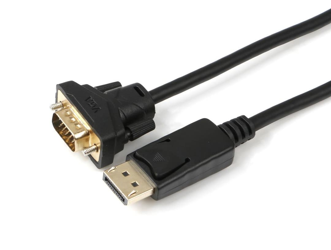 MicroConnect DP-VGA-MM-050 DisplayPort to VGA Adapter Cable 0.5m, 1080p, Black - Image 1