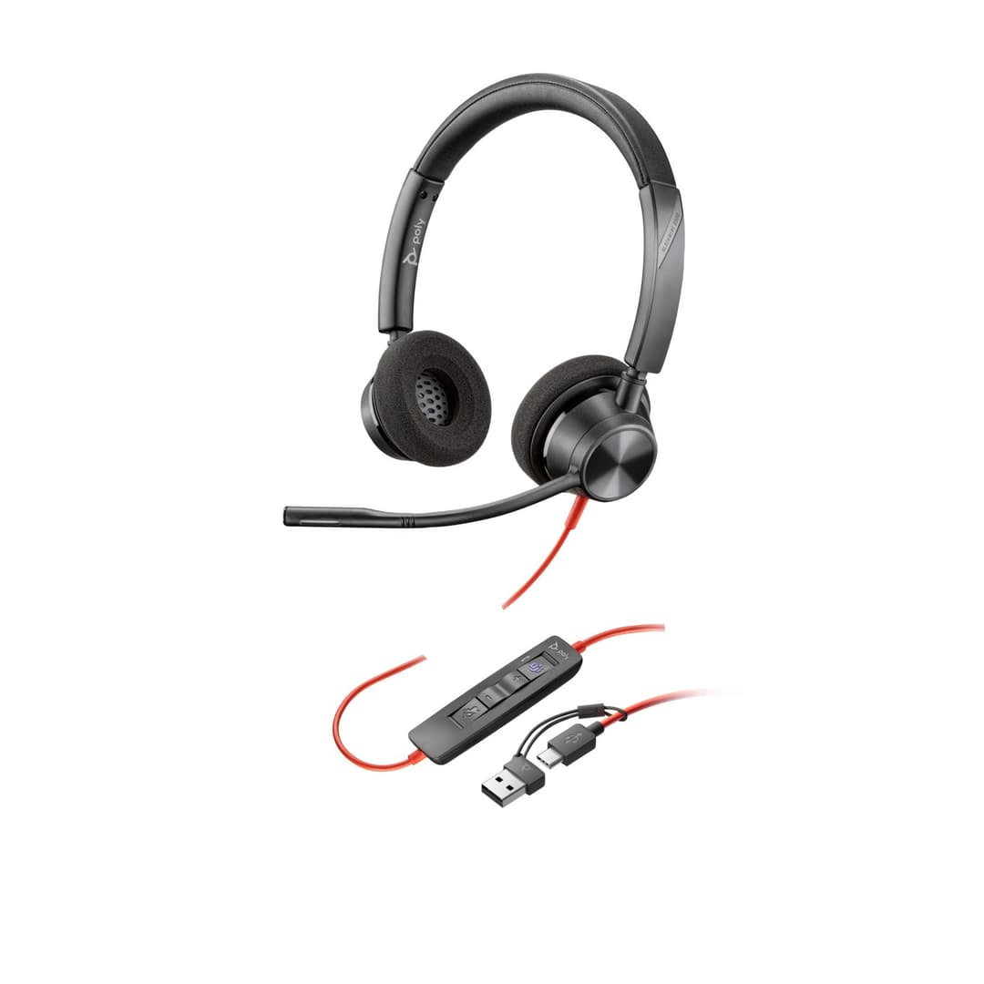 Poly Blackwire 3320 Stereo Microsoft Teams Certified USB-C Headset - Image 1