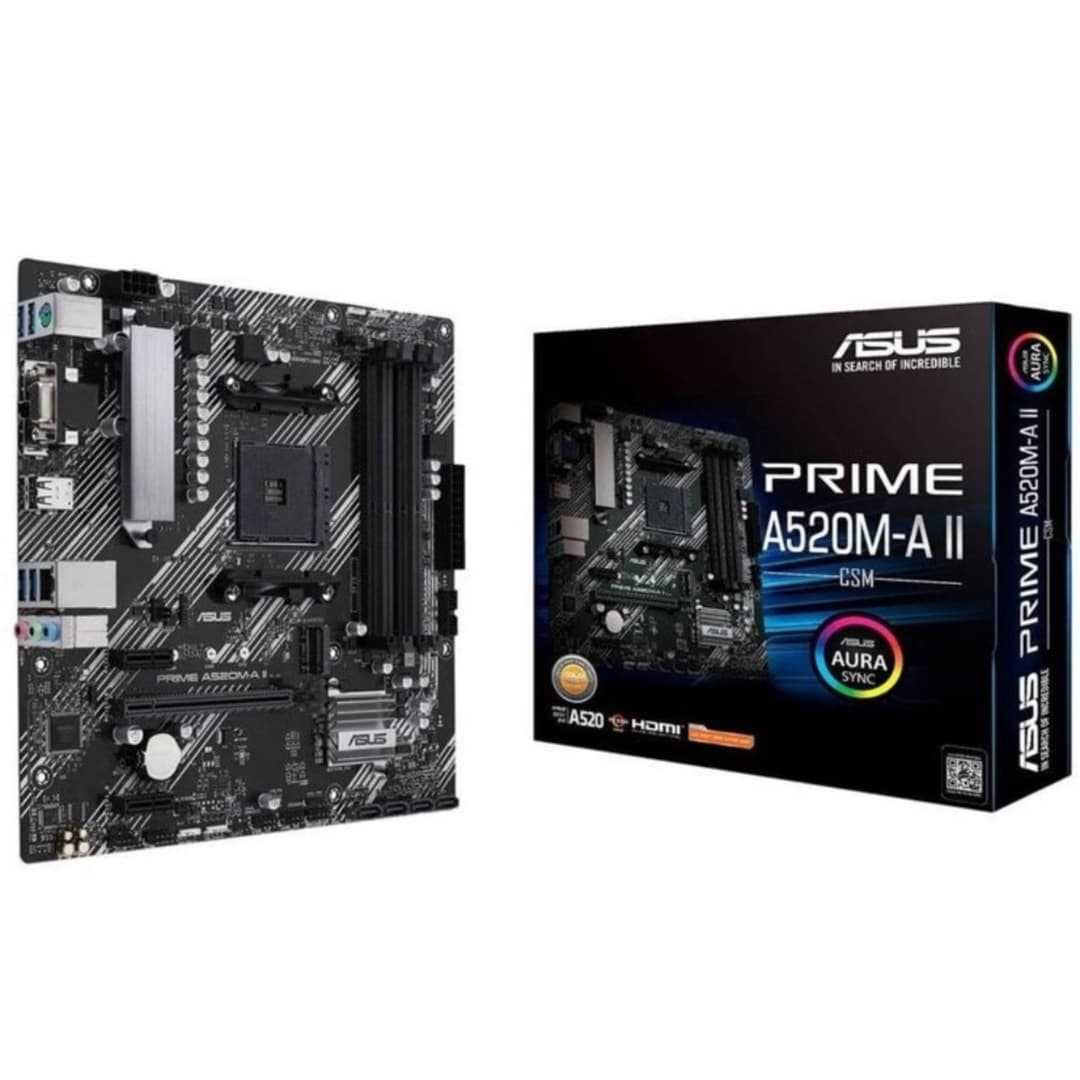 ASUS Prime A520M-A II/CSM AMD A520 Socket AM4 Micro-ATX Motherboard - Image 1