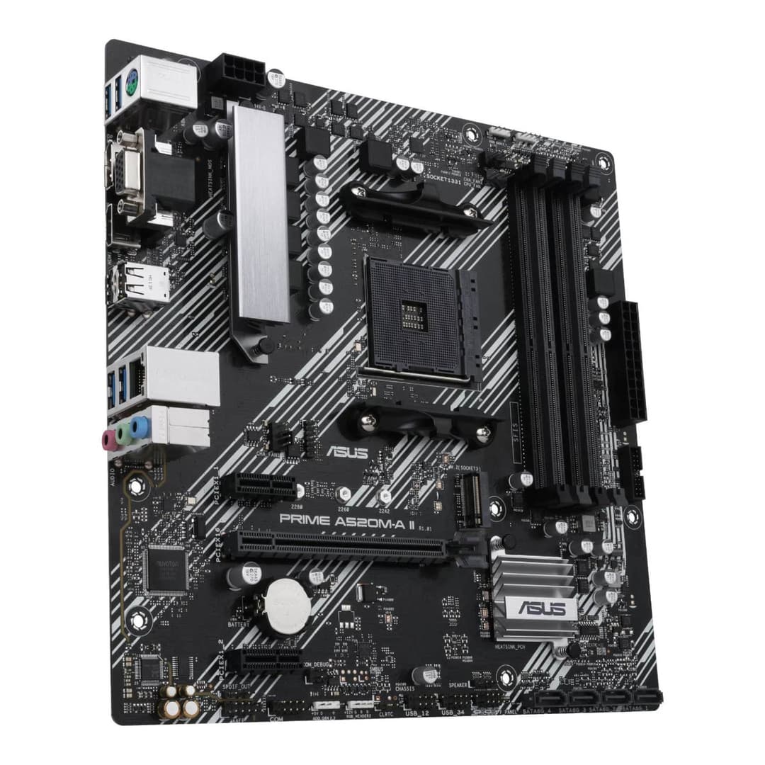 ASUS Prime A520M-A II/CSM AMD A520 Socket AM4 Micro-ATX Motherboard - Image 4