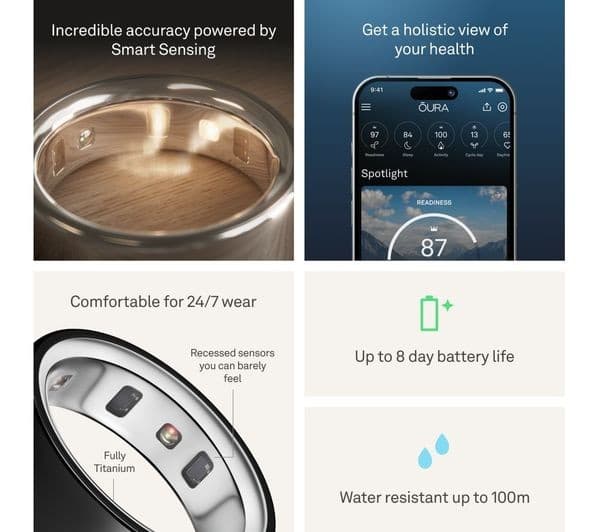OURA Ring 4 Smart Ring Size 11 Black - Image 5