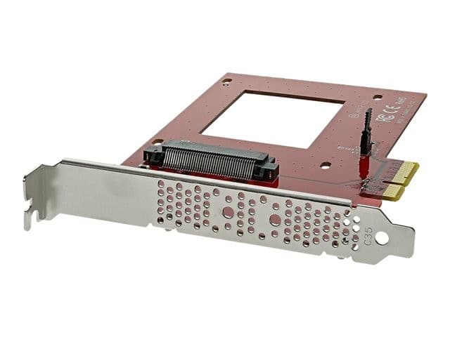 StarTech.com PEX4SFF8639 U.2 to PCIe Adapter - PCIe 3.0 x4 for 2.5" U.2 SFF-8639 NVMe SSD - Red - Image 1
