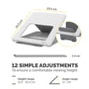 Fellowes Laptop Stand for Desk - Breyta Adjustable Laptop Riser for Home and Office - Portable Laptop Stand with 12 Height Adjustments - Max Laptop Size 14", Max Weight 4KG - White thumbnail 4