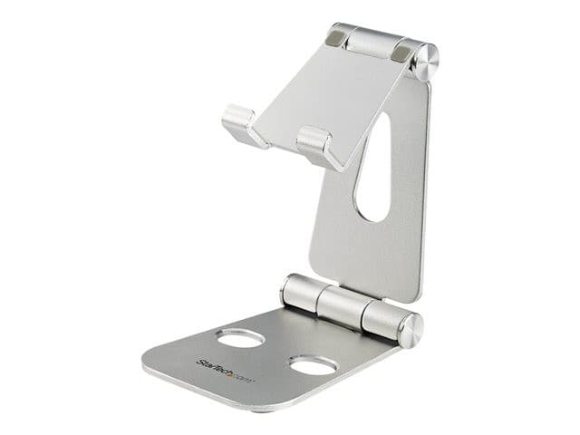 StarTech.com Phone and Tablet Stand, Foldable Universal Mobile Device Holder for Smartphones & Tablets Adjustable Multi-Angle Ergonomic Cell Phone Stand for Desk Portable, 4in to 13in - Foldable Phone Holder (USPTLSTND) - desktop stand for mobile phone, t - Image 2