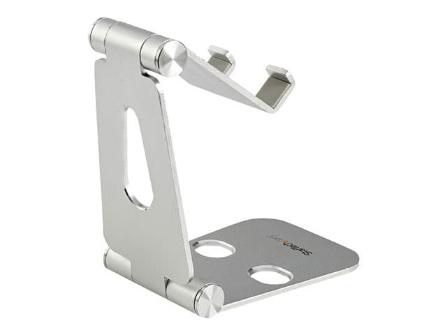 StarTech.com Phone and Tablet Stand, Foldable Universal Mobile Device Holder for Smartphones & Tablets Adjustable Multi-Angle Ergonomic Cell Phone Stand for Desk Portable, 4in to 13in - Foldable Phone Holder (USPTLSTND) - desktop stand for mobile phone, t - Image 3