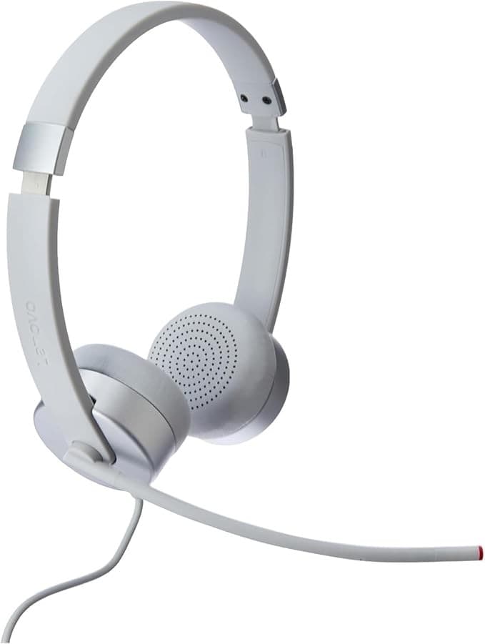 Lenovo 100 Stereo Analog Headset 3.5mm Cloud Grey with Boom Microphone