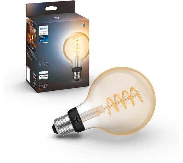 PHILIPS HUE White Ambiance Filament Smart LED Globe Bulb with Bluetooth - G93, E27, 550 Lumen, 2200-4500K - Image 1