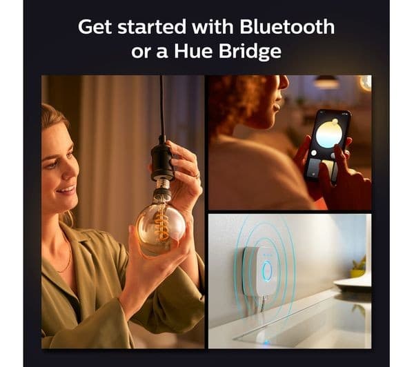 PHILIPS HUE White Ambiance Filament Smart LED Globe Bulb with Bluetooth - G93, E27, 550 Lumen, 2200-4500K - Image 4