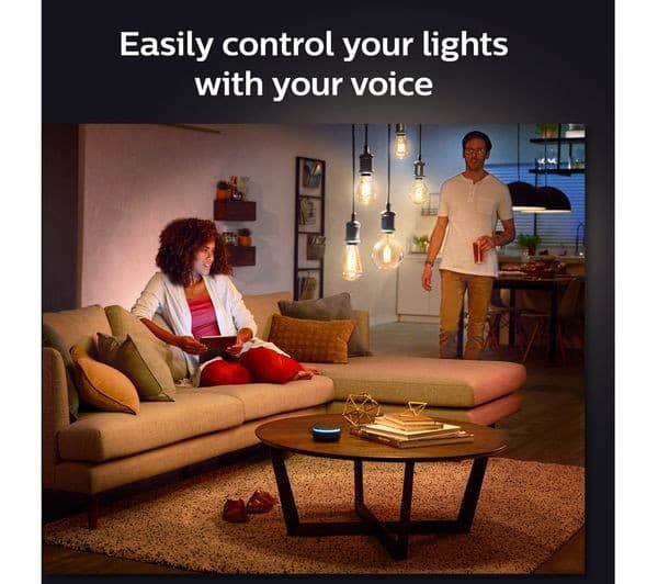 PHILIPS HUE White Ambiance Filament Smart LED Globe Bulb with Bluetooth - G93, E27, 550 Lumen, 2200-4500K - Image 5