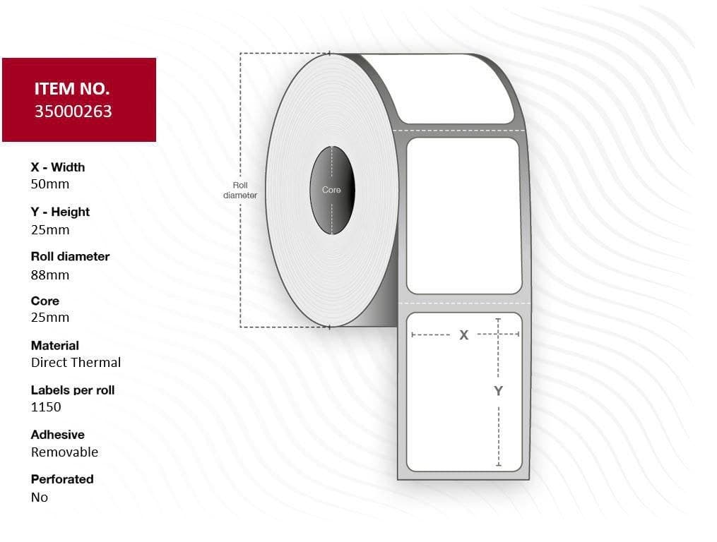 Label 50x25 - Core 25.