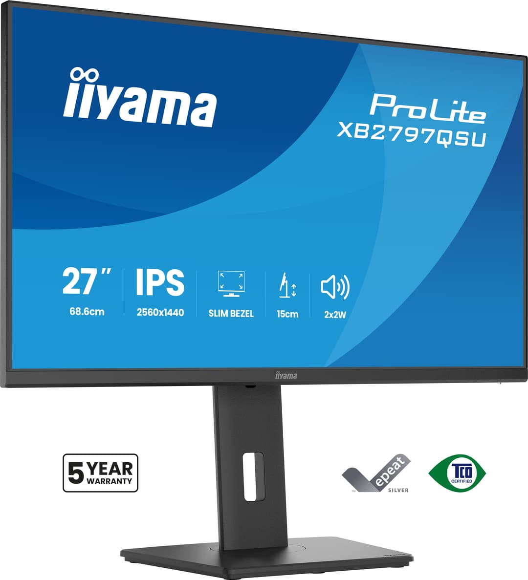 iiyama ProLite XB2797QSU-B1 computer monitor 68.6 cm (27") 2560 x 1440 pixels Quad HD LED Black - Image 1