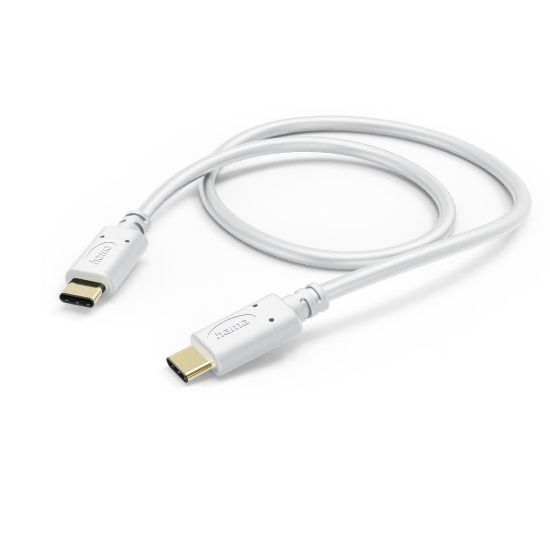 Hama USB-C to USB-C Charging Cable, 1.5 m, White - Image 1