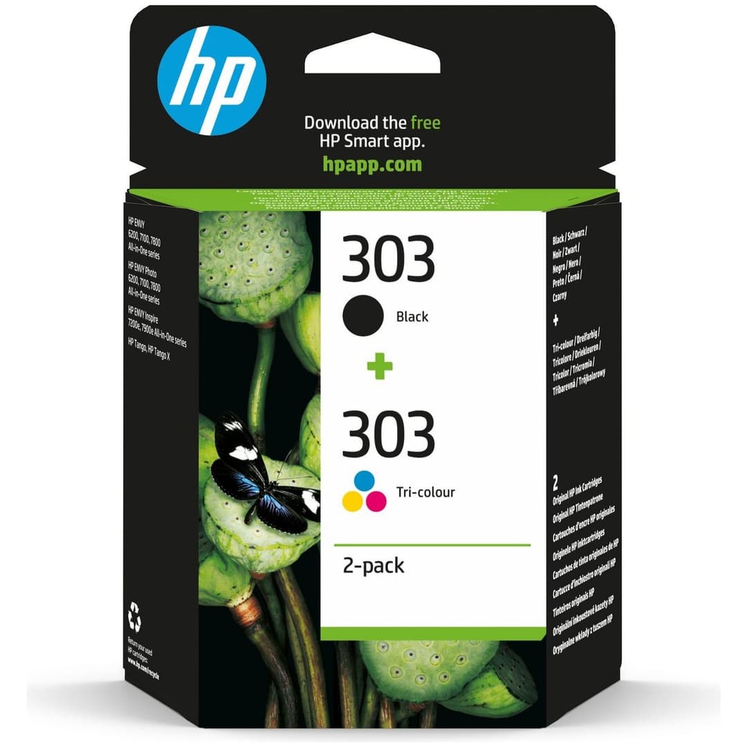 HP 303 Original Ink Cartridges Pack of 2 - Black & Colour - Image 1