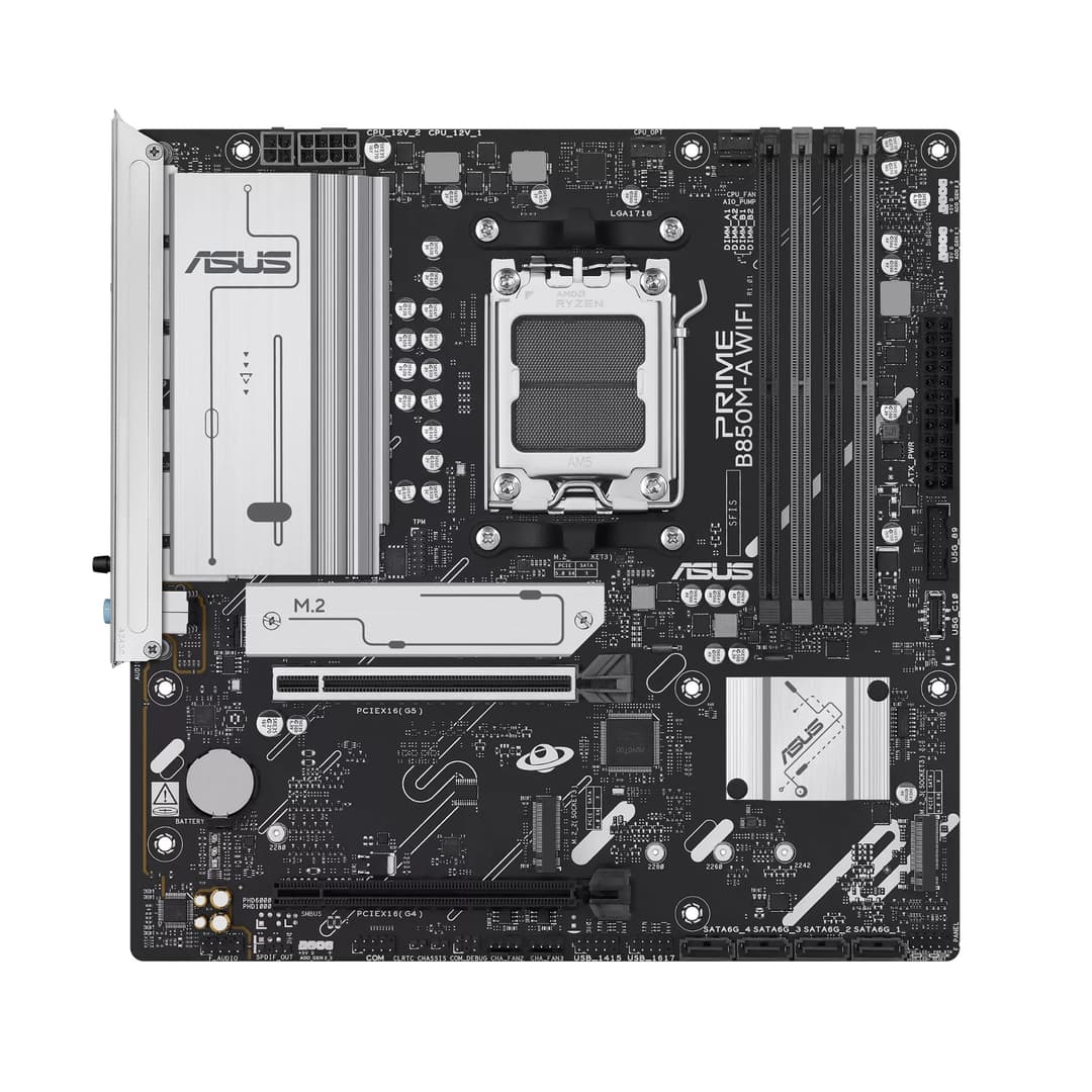 ASUS PRIME B850M-A WIFI AMD B850 Socket AM5 Micro-ATX Motherboard - Image 1