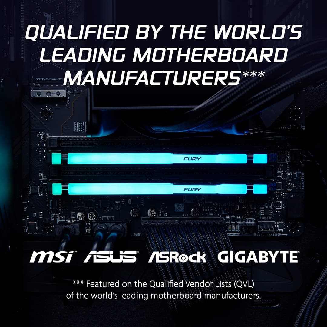 Kingston FURY Beast RGB Black DDR5 6000MHz CL36 Memory 64GB (2 x 32GB) - Image 7