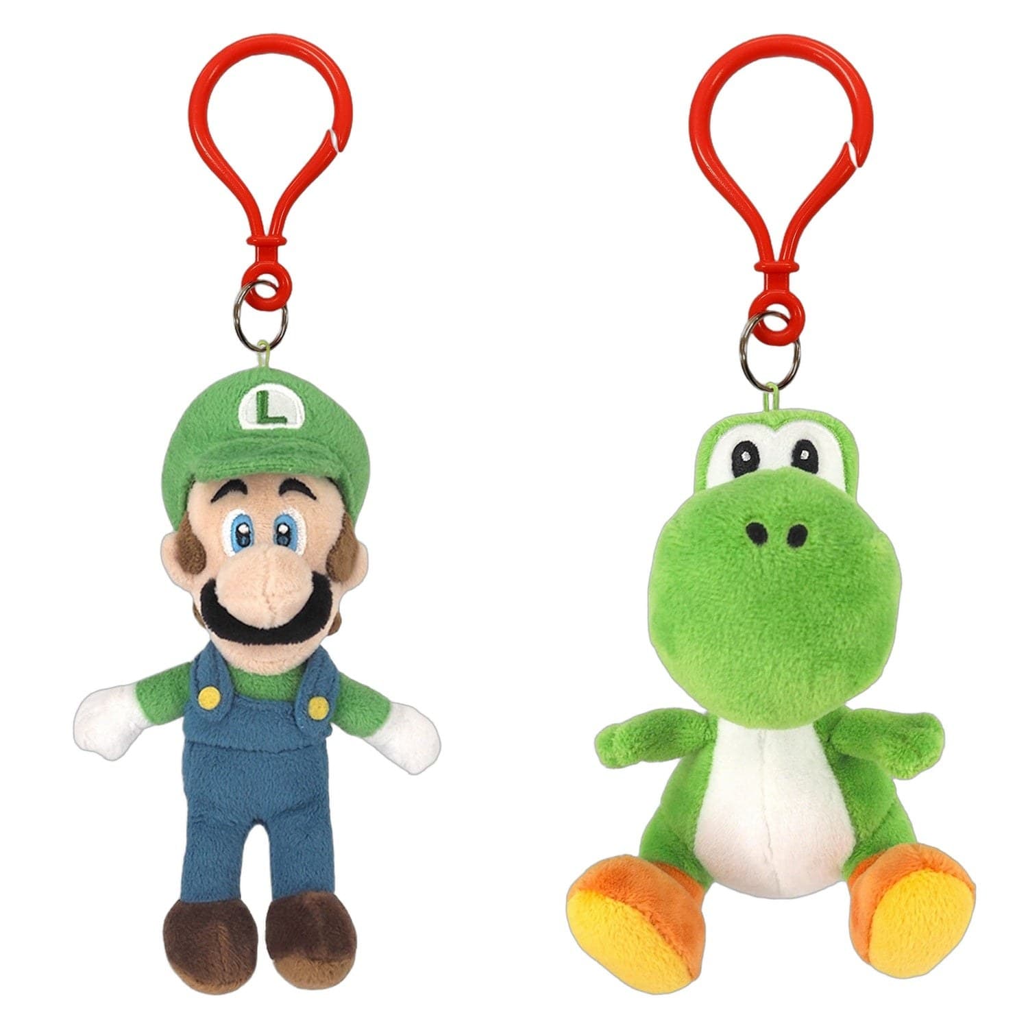 SAN-EI Nintendo Plush Keychain Bundle - Luigi & Yoshi