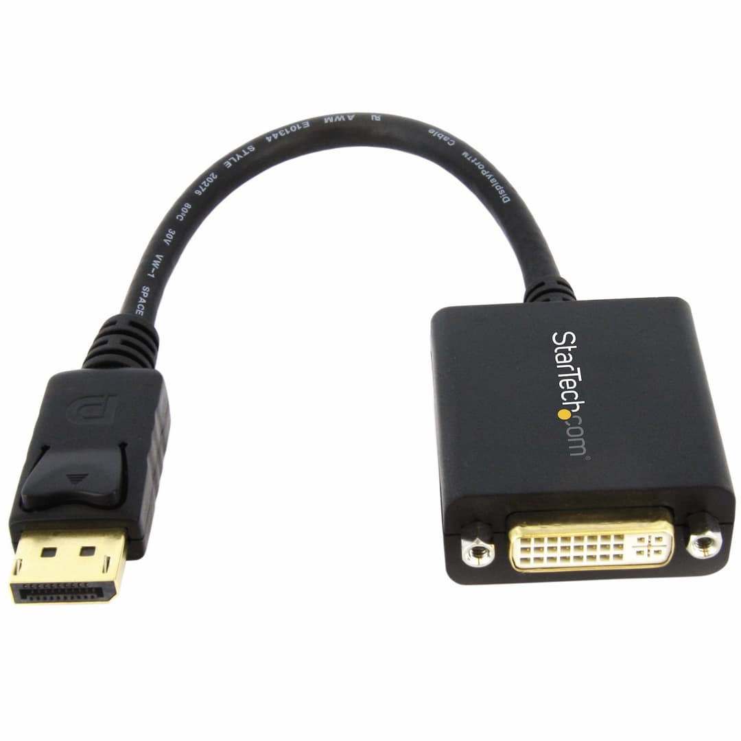 StarTech.com DisplayPort to DVI Adapter - DisplayPort to DVI-D Adapter Video Converter 1080p - DP 1.2 to DVI Monitor/Display Cable Adapter Dongle - DP to DVI Adapter - Latching DP Connector - Image 1