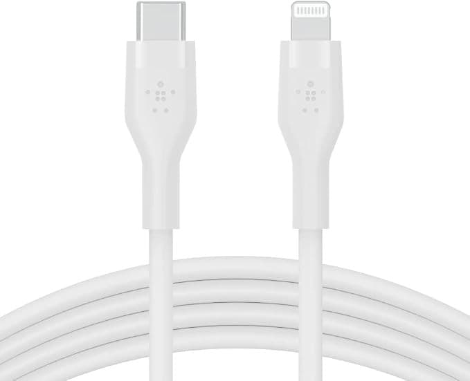 Belkin BoostCharge Flex USB-C to Lightning Cable 2M Fast Charging Cable for iPhone & iPad – White - Image 1