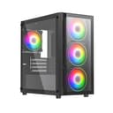 Vida Lucid Micro-ATX Tower ARGB Tempered Glass Gaming PC Case - Black thumbnail 1