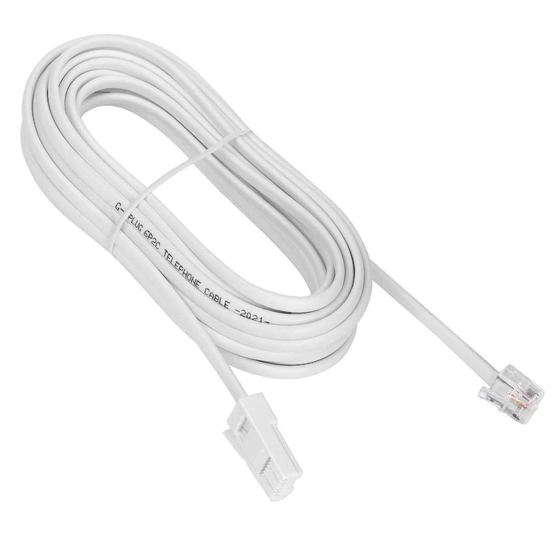 G-PLUG 10m Telephone Extension Cable, BT to RJ11 Phone Cable for Landline, White - Image 1