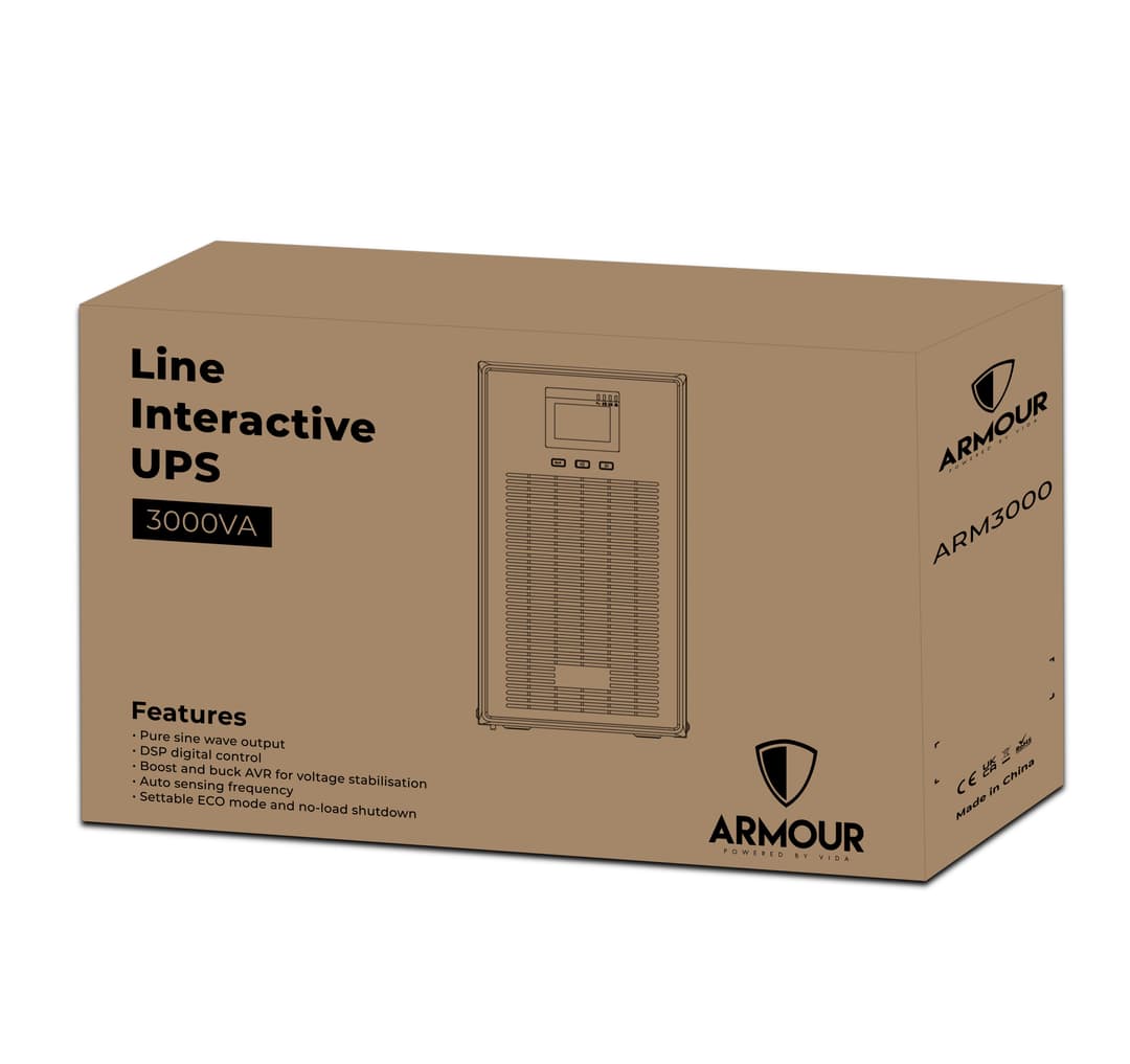 VIDA Armour 3000VA uninterruptible power supply (UPS) Line-Interactive 3 kVA 2400 W 5 AC outlet(s) - Image 4