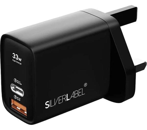 SilverLabel 29071SL10 33W Dual USB Charger Black - Image 1
