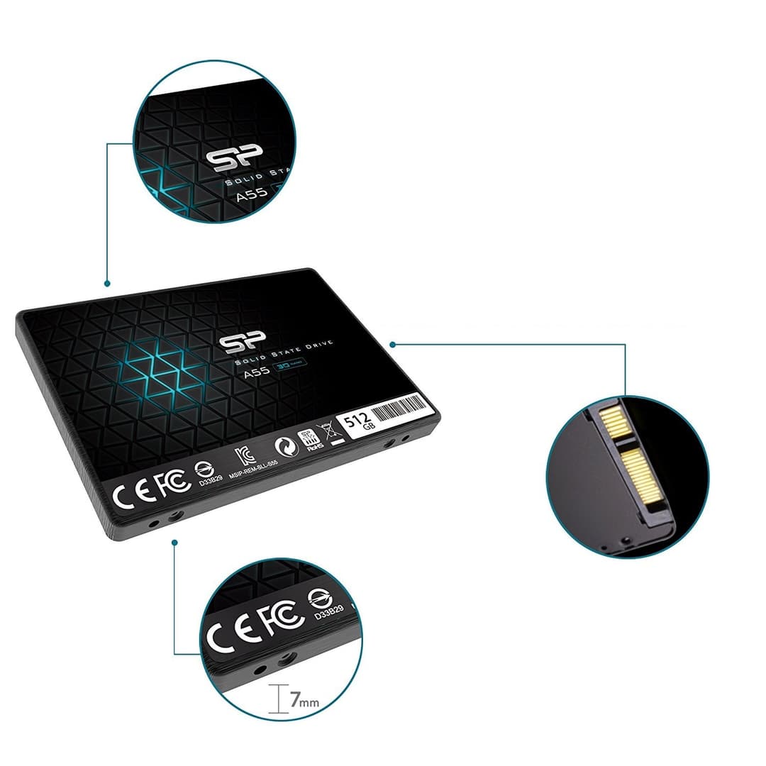 512GB Silicon Power SATA III SSD S55 2.5-inch SLC Ultra-slim 7mm - Image 5