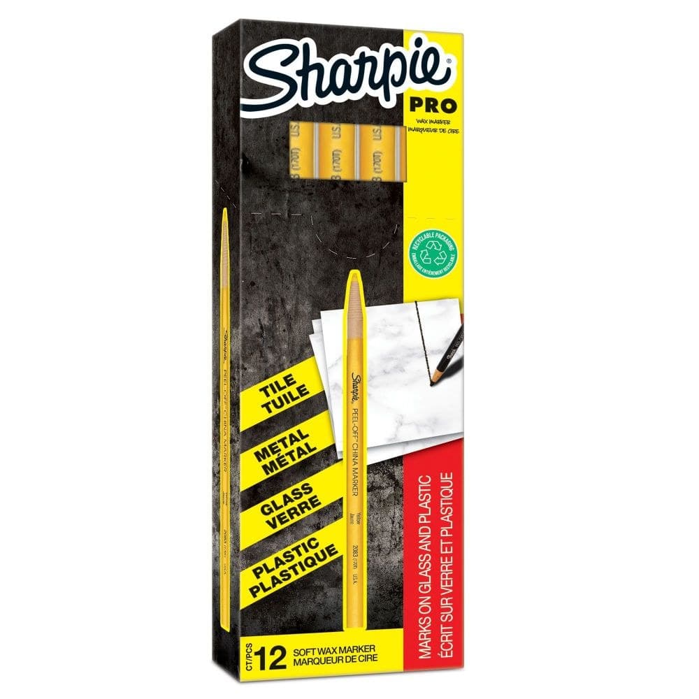 Sharpie S0305101 Pro Yellow China Marker Box of 12