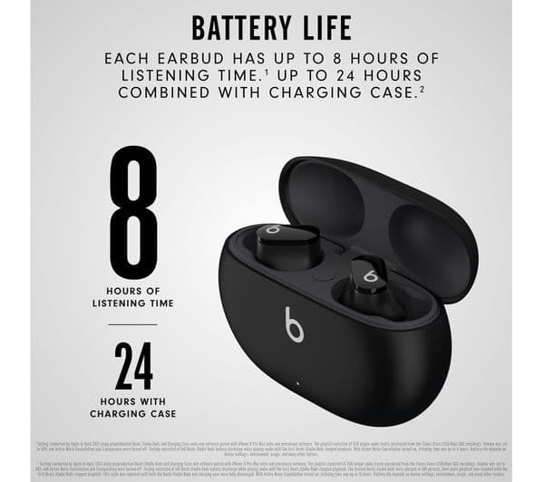 BEATS Studio Buds Wireless Bluetooth Noise-Cancelling Earbuds - Black - Image 6