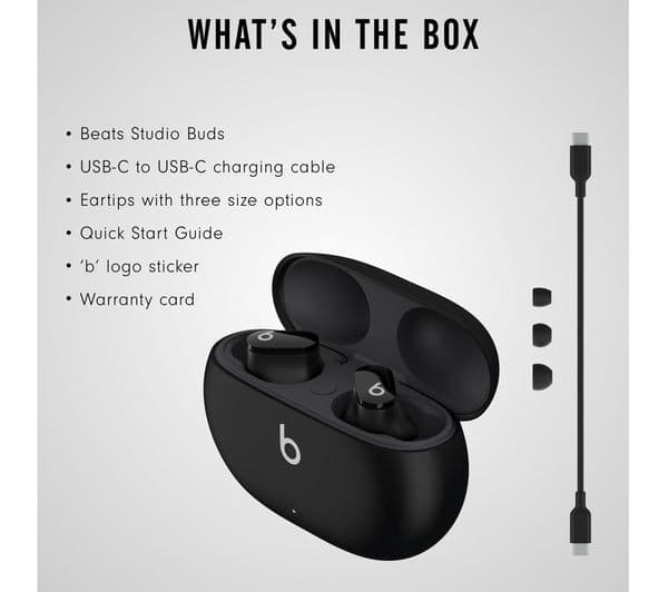 BEATS Studio Buds Wireless Bluetooth Noise-Cancelling Earbuds - Black - Image 7