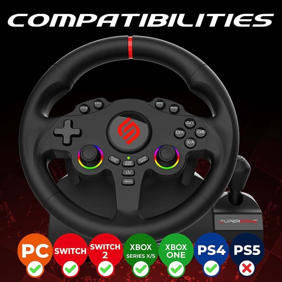 Subsonic Superdrive 220 RS-X Steering Wheel for PS4, Xbox, Switch 2 & Switch - Image 3