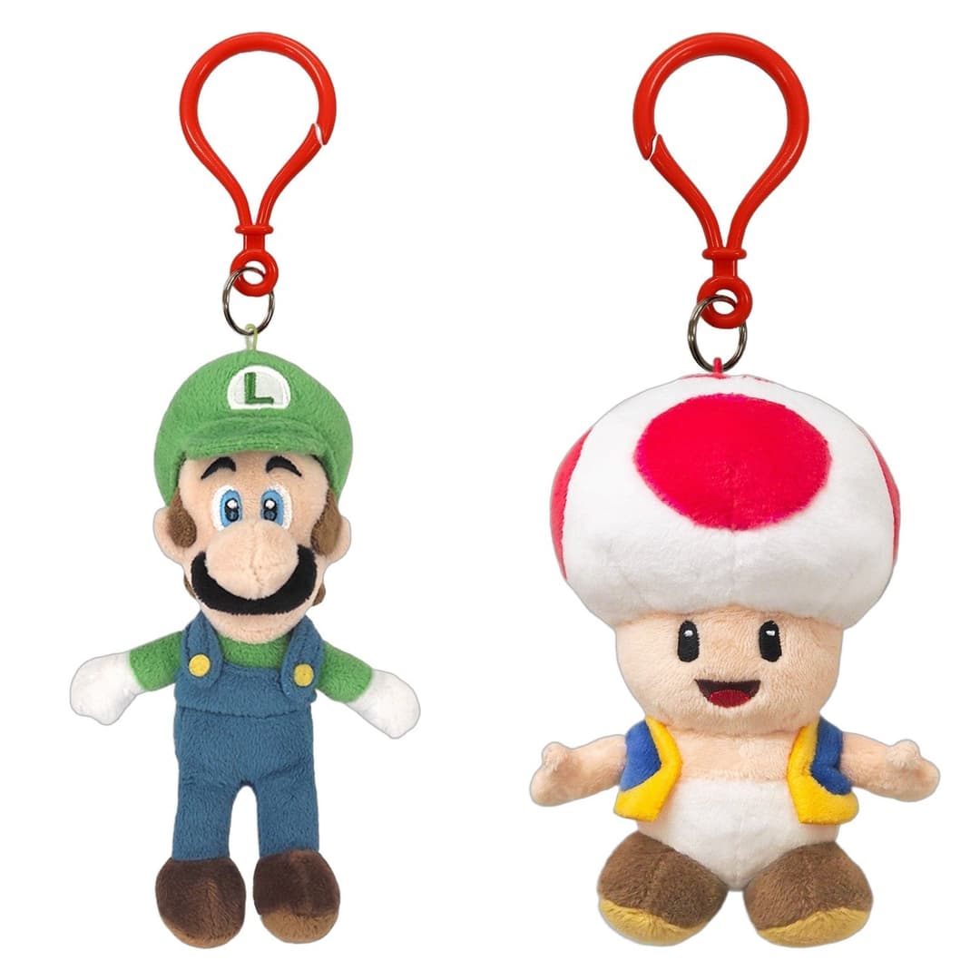 SAN-EI Nintendo Super Luigi and Toad Keychain Bundle - Image 1