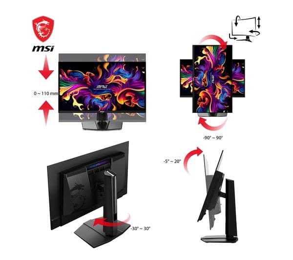 MSI MPG 271QRX QD-OLED Quad HD 26.5" OLED Gaming Monitor - Black - Image 5