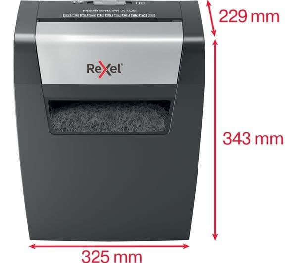 REXEL Momentum X406 Cross Cut Paper Shredder, 6 Sheet, P-4, 15 Litre Bin - Image 3