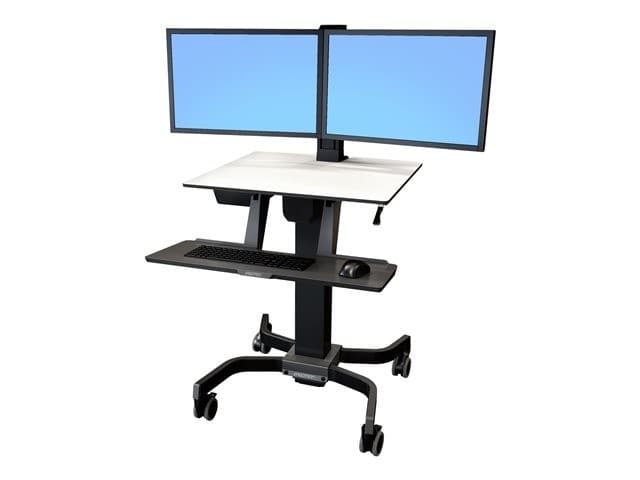 Ergotron WorkFit-C Dual - sit/standing workstation - rectangular - grey