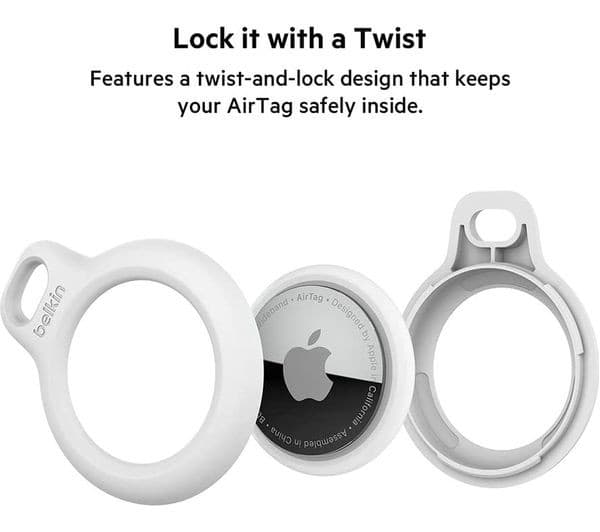 Belkin Secure Holder with Key Ring for AirTag - White - Image 5