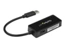 StarTech.com USB31000SPTB USB 3.0 to Gigabit Ethernet Network Adapter NIC with USB Pass-Through Port - Black thumbnail 1