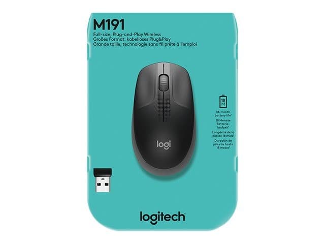 Logitech M190 Full-Size Wireless Mouse - Charcoal (910-005905) - Image 7