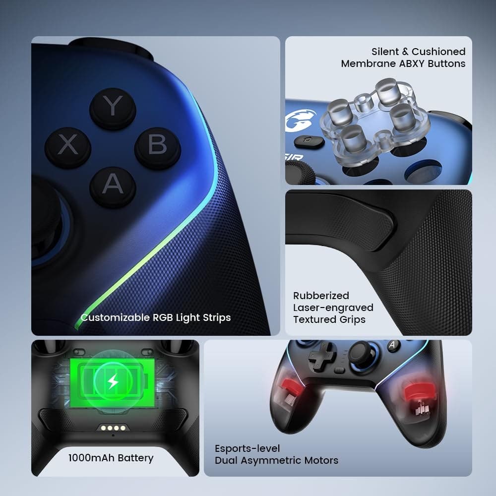 GameSir Super Nova Wireless Gaming Controller for PC/Switch/iOS/Android - Blue - Image 5