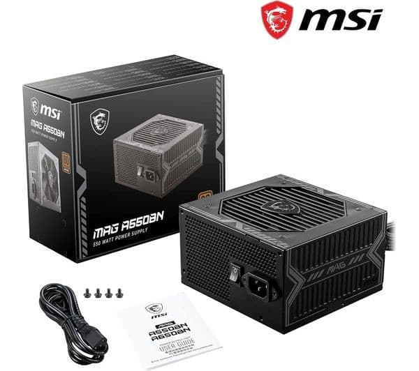 MSI MAG A550BN 550W 80 PLUS Bronze Non-Modular ATX Power Supply - Image 2