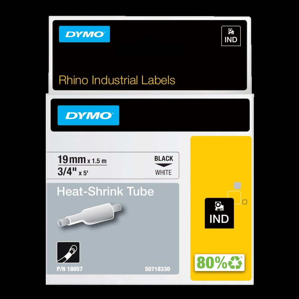 Dymo 18057 19mm white Heat Shrink Tube - S0718330 - Image 1