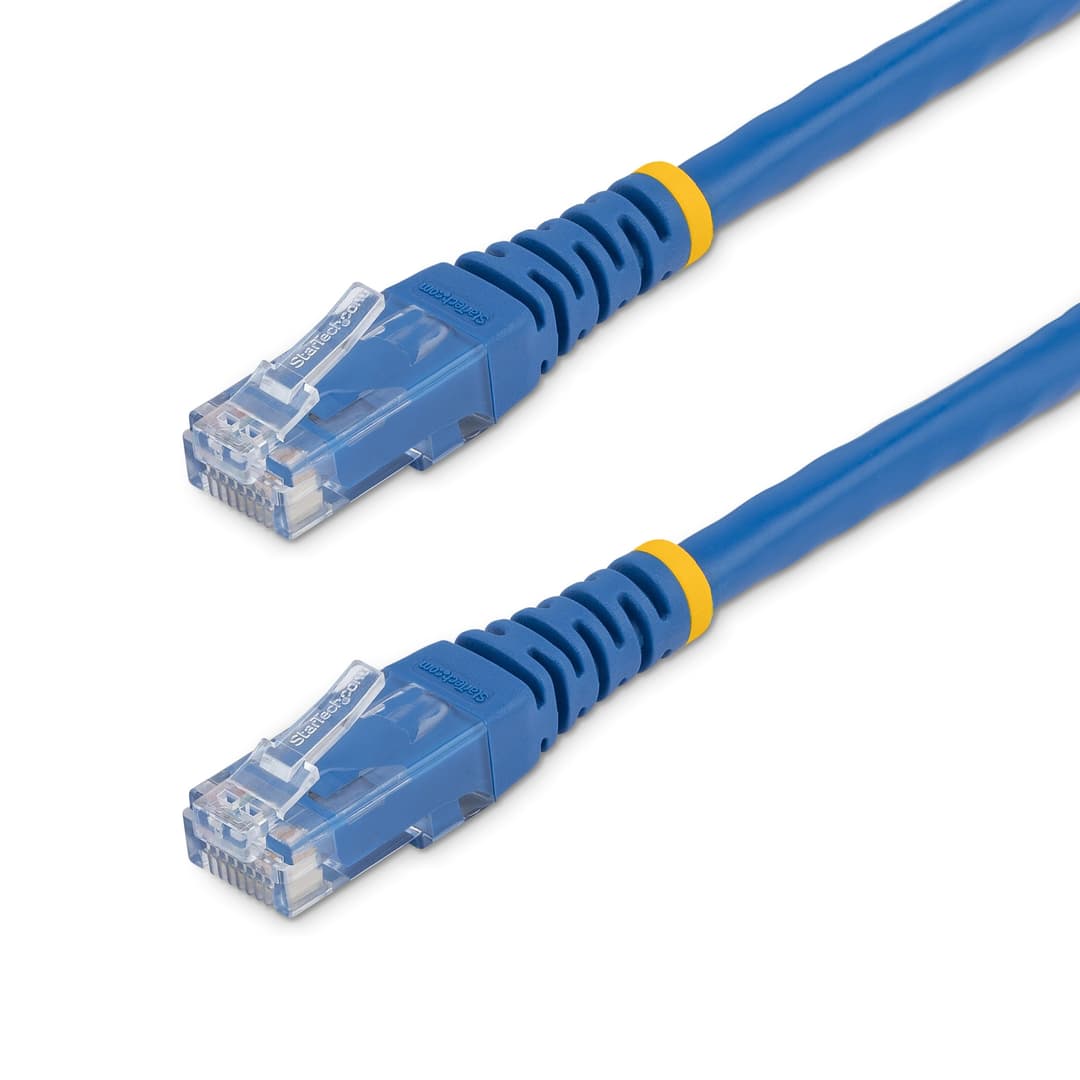 StarTech.com 4ft CAT6 Ethernet Cable - Blue CAT 6 Gigabit Ethernet Wire -250MHz 100W PoE RJ45 UTP Molded Network/Patch Cord w/Strain Relief/ Individually Tested - Image 1