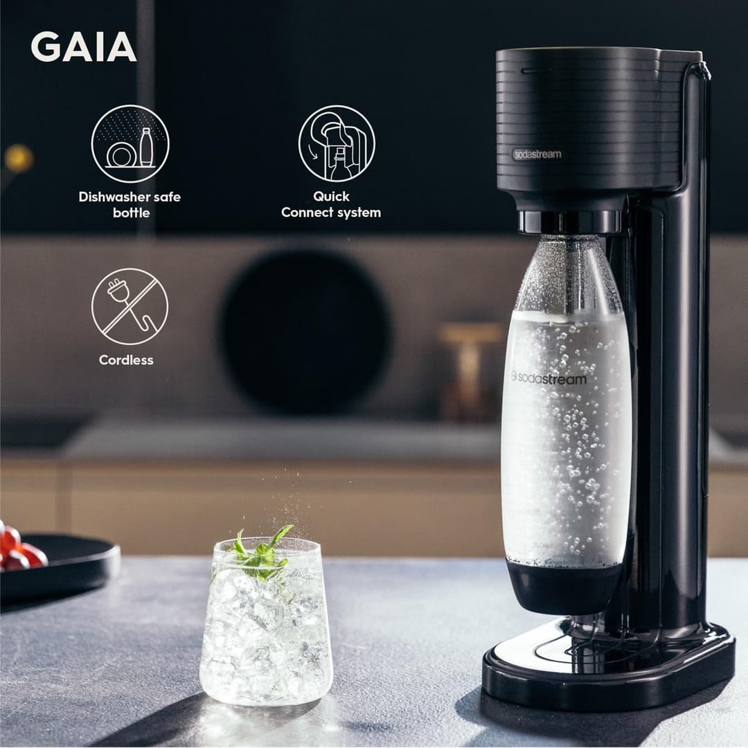 sodastream Gaia Manual Sparkling Water Maker - Black - Image 4