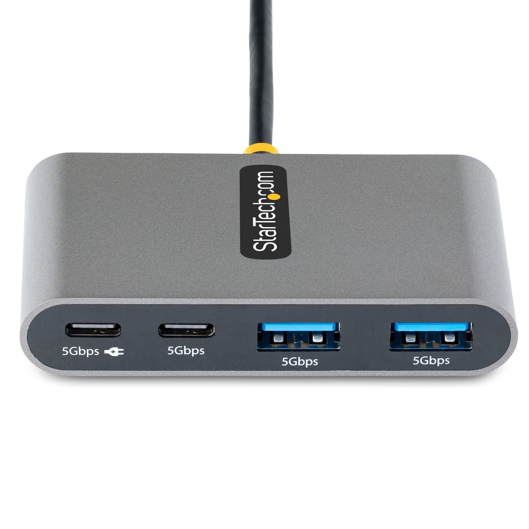 StarTech.com 4-Port USB-C Hub with 100W Power Delivery Pass-Through - 2x USB-A + 2x USB-C - USB 3.0 5Gbps - 1ft (30cm) Long Cable - Portable USB Type-C to USB-A/C Hub - Image 3